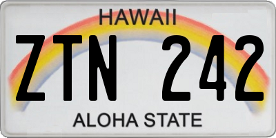 HI license plate ZTN242