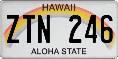 HI license plate ZTN246