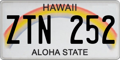HI license plate ZTN252