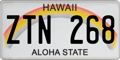 HI license plate ZTN268