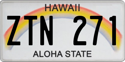 HI license plate ZTN271