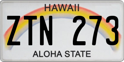 HI license plate ZTN273