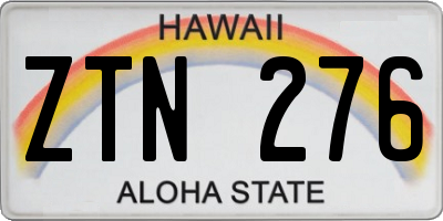 HI license plate ZTN276