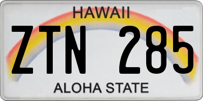 HI license plate ZTN285