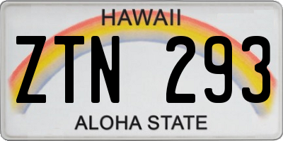 HI license plate ZTN293