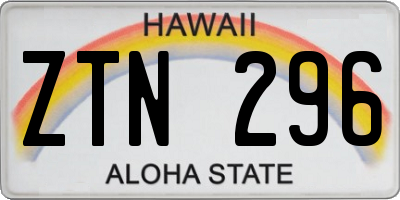 HI license plate ZTN296