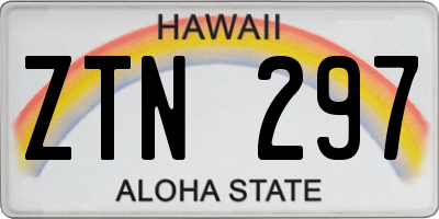 HI license plate ZTN297