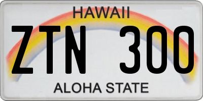 HI license plate ZTN300