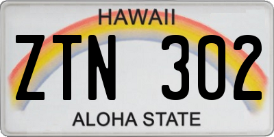 HI license plate ZTN302