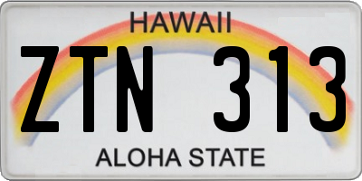 HI license plate ZTN313