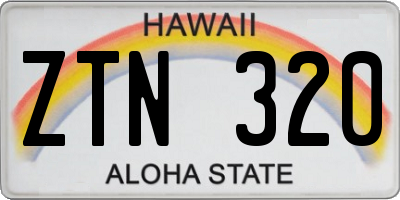 HI license plate ZTN320