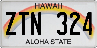 HI license plate ZTN324