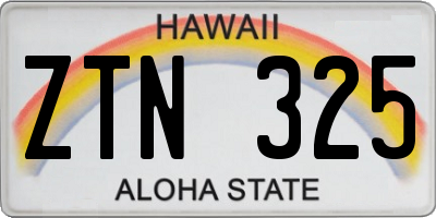 HI license plate ZTN325