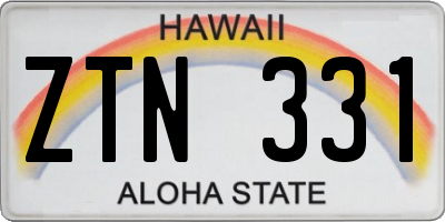 HI license plate ZTN331