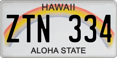 HI license plate ZTN334