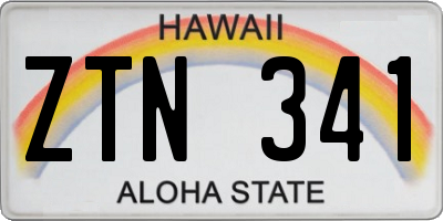 HI license plate ZTN341