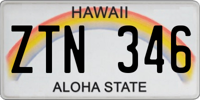 HI license plate ZTN346