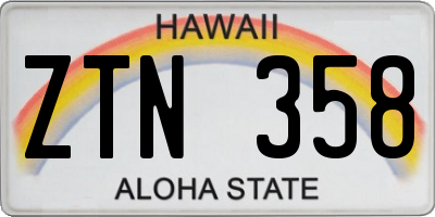 HI license plate ZTN358