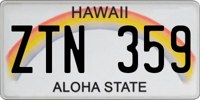 HI license plate ZTN359