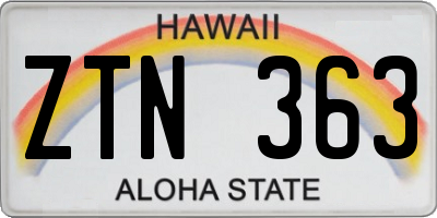 HI license plate ZTN363