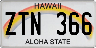 HI license plate ZTN366