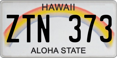 HI license plate ZTN373