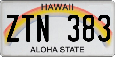 HI license plate ZTN383