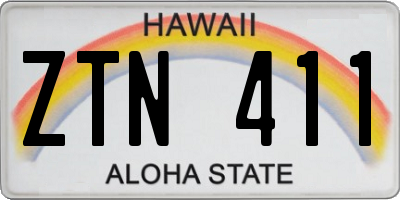 HI license plate ZTN411
