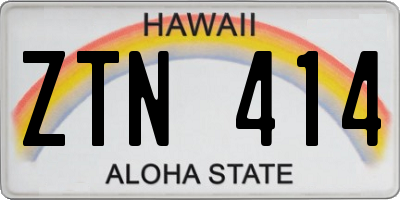 HI license plate ZTN414