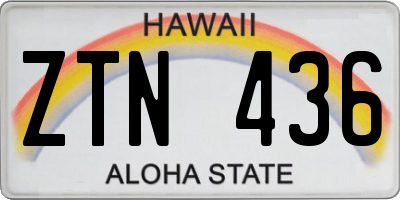 HI license plate ZTN436