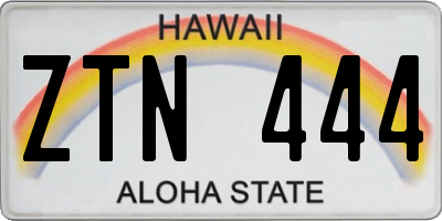 HI license plate ZTN444