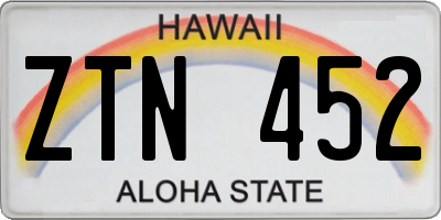 HI license plate ZTN452