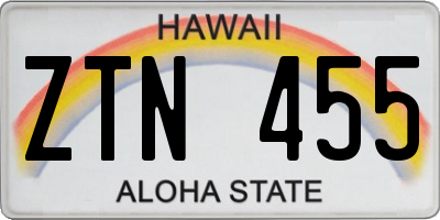 HI license plate ZTN455