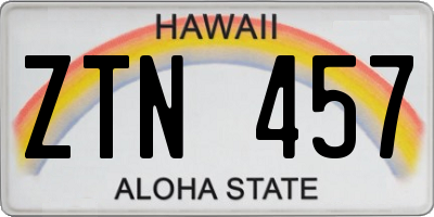 HI license plate ZTN457