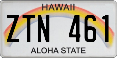 HI license plate ZTN461