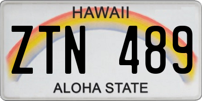 HI license plate ZTN489