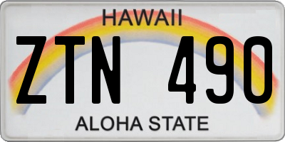 HI license plate ZTN490