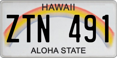 HI license plate ZTN491