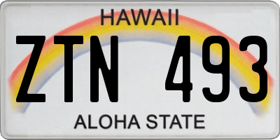 HI license plate ZTN493