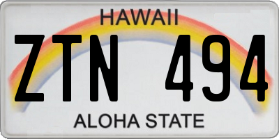 HI license plate ZTN494