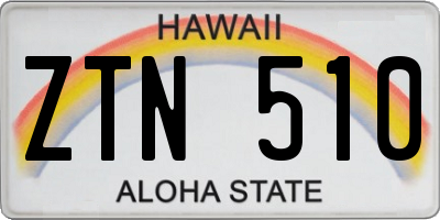 HI license plate ZTN510