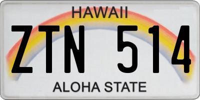 HI license plate ZTN514