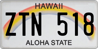 HI license plate ZTN518