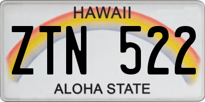 HI license plate ZTN522