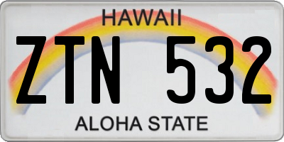 HI license plate ZTN532