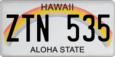 HI license plate ZTN535