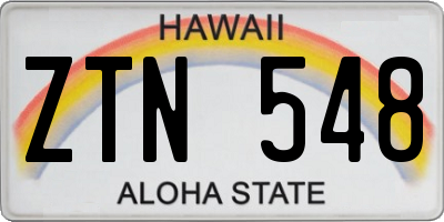 HI license plate ZTN548