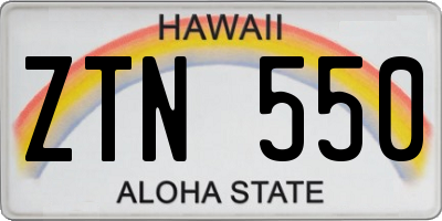 HI license plate ZTN550