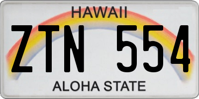 HI license plate ZTN554
