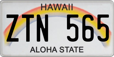 HI license plate ZTN565